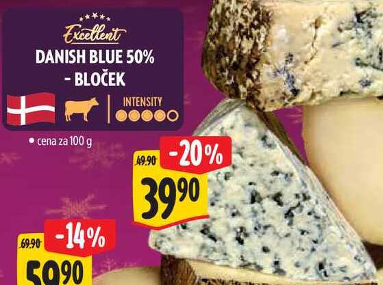 DANISH BLUE 50% - BLOČEK INTENSITY, cena za 100 g