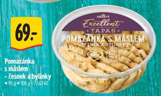 Pomazánka s máslem - česnek a bylinky, 95 g