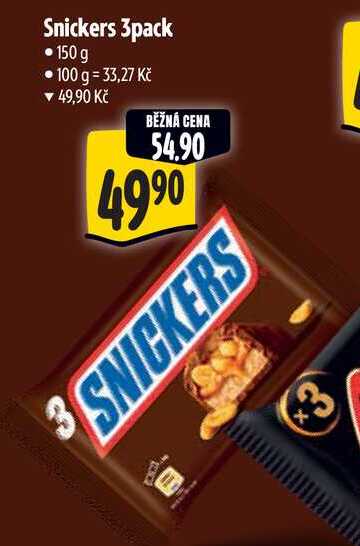 Snickers 3pack, 150 g 