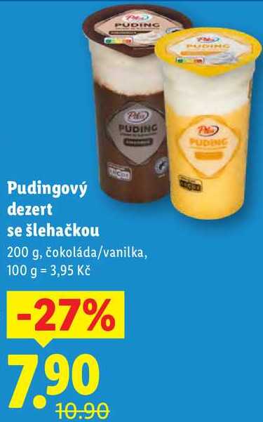 Pudingový dezert se šlehačkou, 200 g