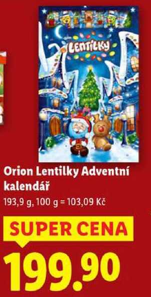 Orion Lentilky Adventní kalendář, 193,9 g