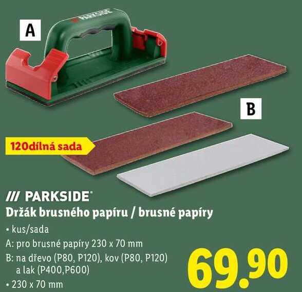 PARKSIDE Držák brusného papíru/brusné papíry