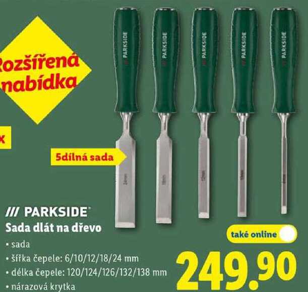 PARKSIDE Sada dlát na dřevo