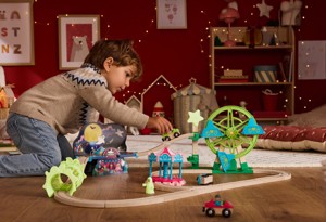 lupilu® Dřevěná železnice Zábavní park / Staveniště