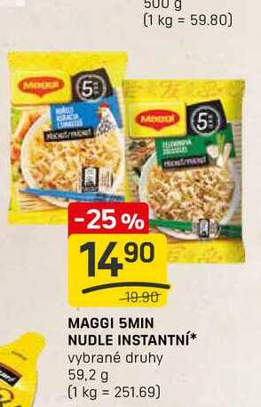MAGGI 5MIN NUDLE INSTANTNÍ vybrané druhy 59,2 g 