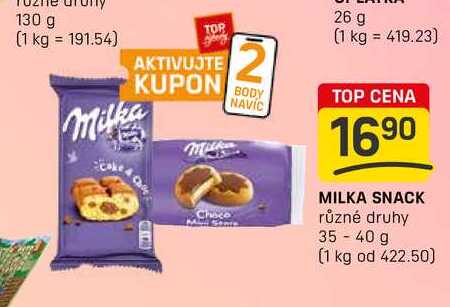 MILKA SNACK různé druhy 35-40 g