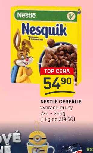 NESTLÉ CEREÁLIE vybrané druhy 225 - 250g 