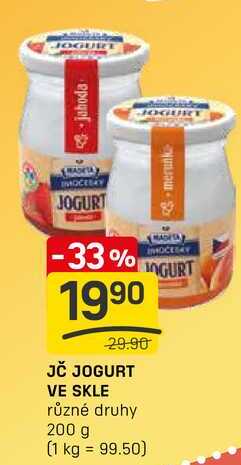 JČ JOGURT VE SKLE různé druhy 200 g