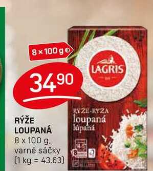 LAGRIS RÝŽE LOUPANÁ 8 x 100 g