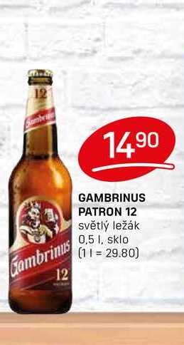 GAMBRINUS PATRON 12 světlý ležák 0,5l