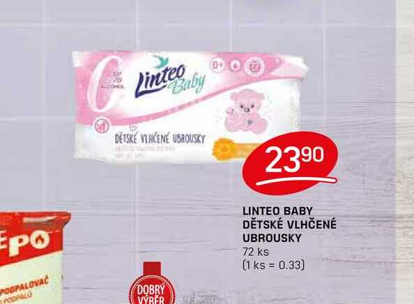 LINTEO BABY DĚTSKÉ VLHČENÉ UBROUSKY 72 ks