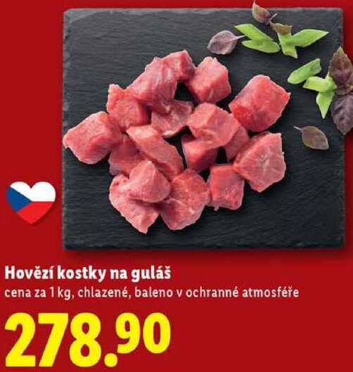 Hovězí kostky na guláš, cena za 1 kg