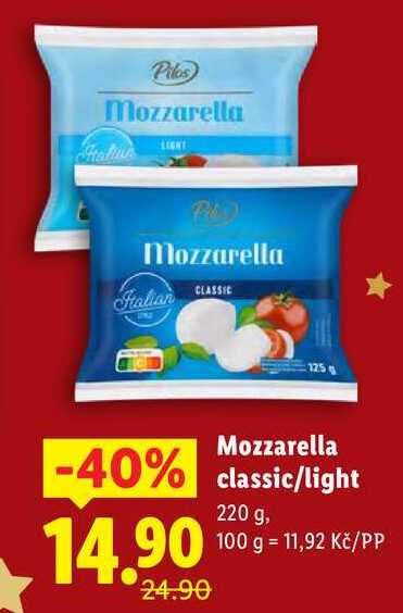 Mozzarella classic/light, 220 g