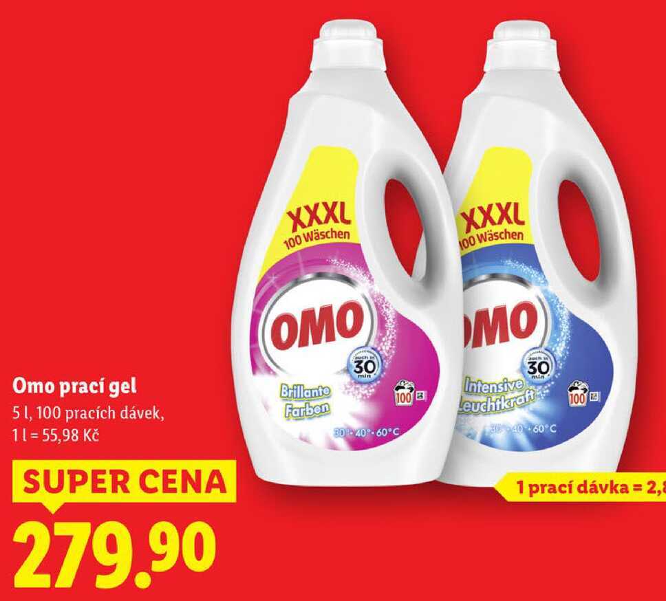 Omo prací gel, 5 l/100 pracích dávek