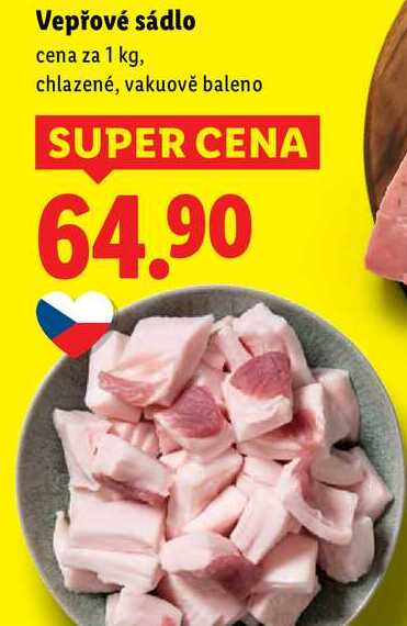 Vepřové sádlo, cena za 1 kg