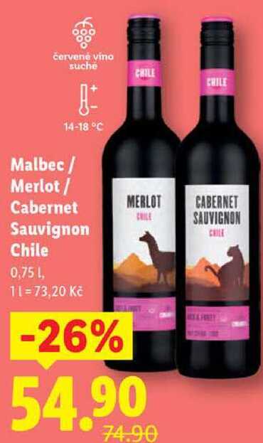 Malbec/Merlot/Cabernet Sauvignon Chile, 0,75 l