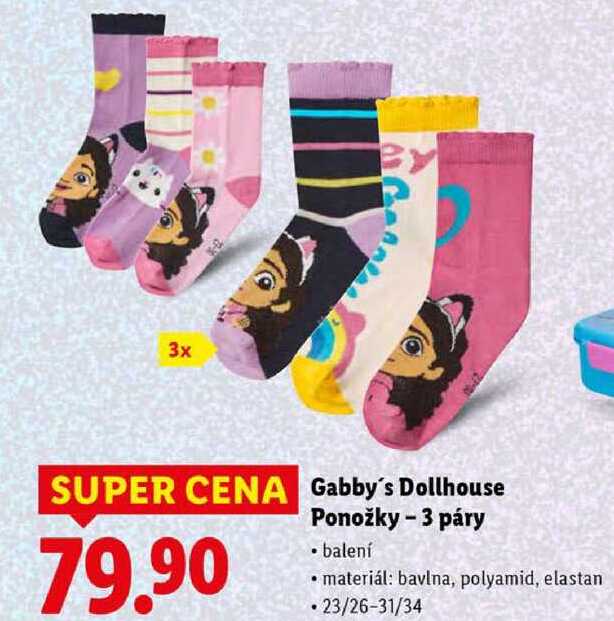 Gabby's Dollhouse Ponožky - 3 páry 