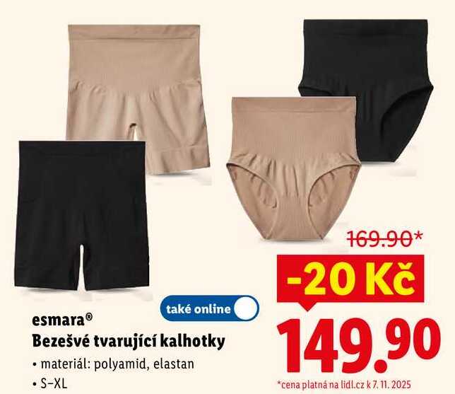 esmara Bezešvé tvarující kalhotky