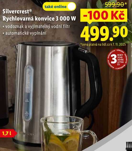 Silvercrest Rychlovarná konvice 3 000 W