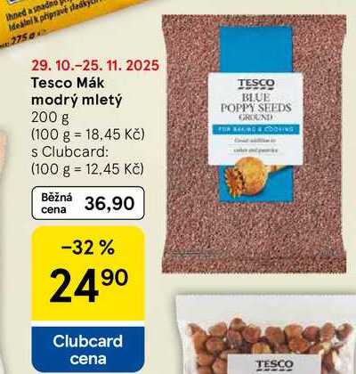 Tesco Mák modrý mletý, 200 g 