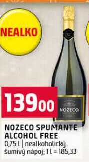 NOZECO SPUMANTE ALCOHOL FREE 0,75 l