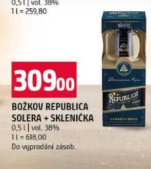 BOŽKOV REPUBLICA SOLERA +SKLENIČKA 0,5 l