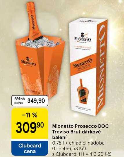 Mionetto Prosecco DOC Treviso Brut dárkové balení, 0.75 l + chladicí nádoba