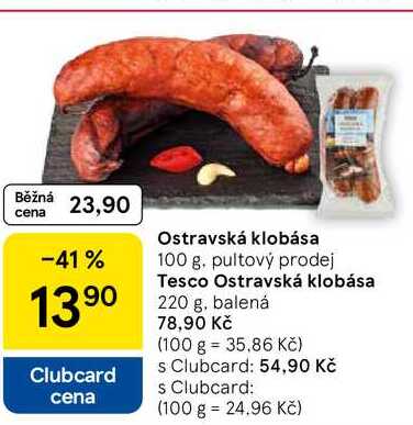 Ostravská klobása, 220 g, balená 