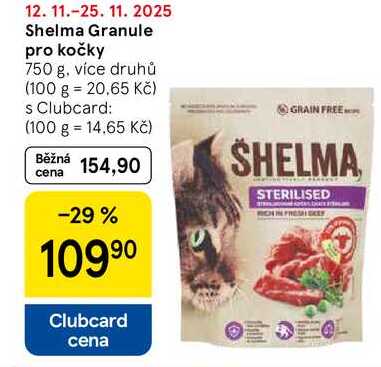 Shelma Granule pro kočky, 750 g, více druhů  
