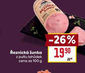 Řeznická šunka z pultu lahůdek cena za 100 g