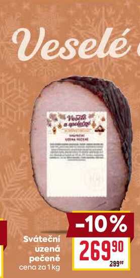 Sváteční Uzená pečeně cena za 1 kg