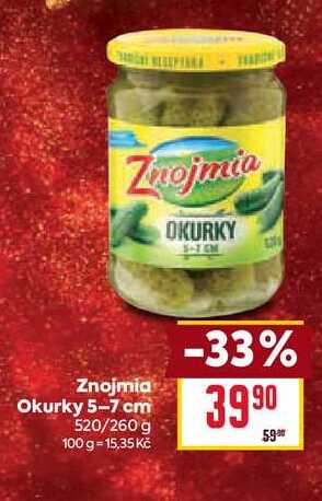 Znojmia Okurky 5-7 cm 520/260 g 