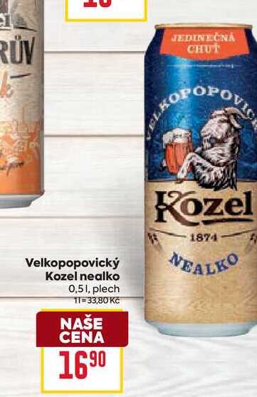 Velkopopovický Kozel nealko 0,51, plech