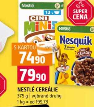 NESTLÉ CEREÁLIE 375 g vybrané druhy