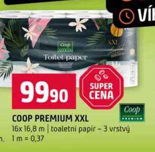 COOP PREMIUM XXL 16x 16,8 m toaletni papir 3 vrstvý