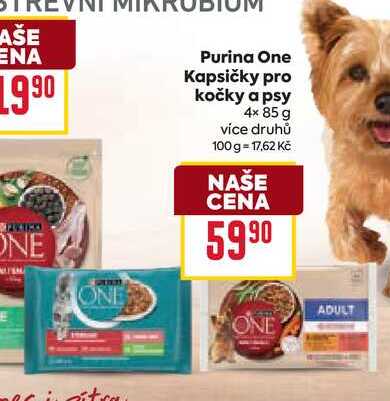 Purina One Kapsičky pro kočky a psy 4× 85 g