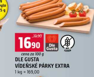 DLE GUSTA LEPKY VÍDEŇSKÉ PÁRKY EXTRA 100g