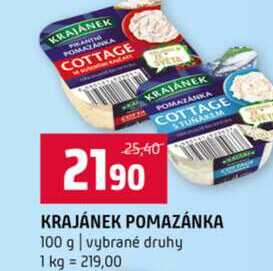 KRAJÁNEK POMAZÁNKA 100 g vybrané druhy