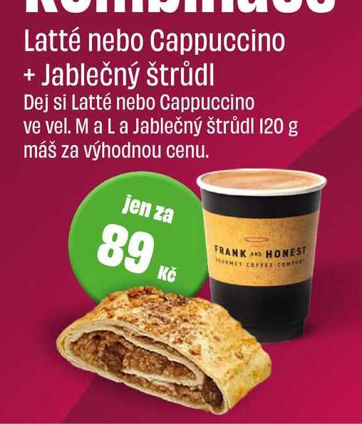 Cappuccino ve vel. M a L a Jablečný štrůdl 120 g