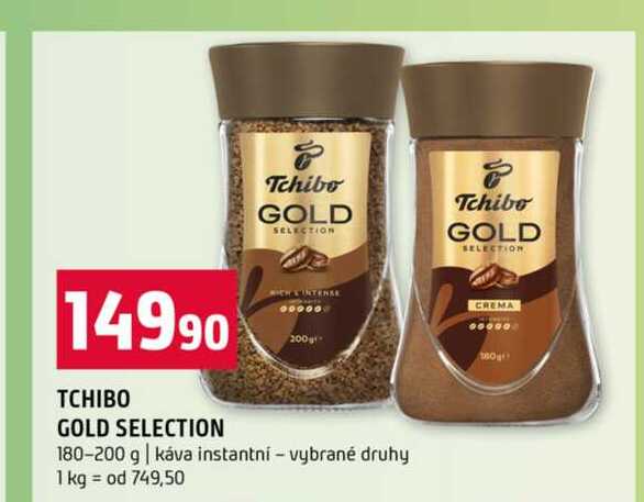 TCHIBO GOLD SELECTION 180-200 g káva instantní vybrané druhy