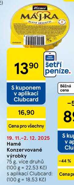 Hamé Konzervované výrobky, 75 g, více druhů