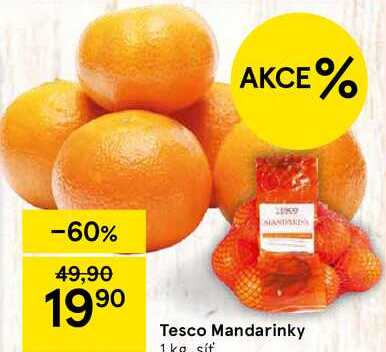 Tesco Mandarinky, 1 kg, síť 