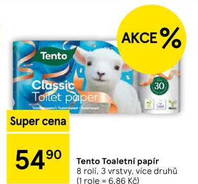 Tento Toaletní papír, 8 rolí, 3 vrstvy, více druhů