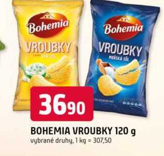 Bohemia Vroubky 120g, vybrané druhy