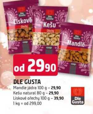 DLE GUSTA Mandle jádra 100 g