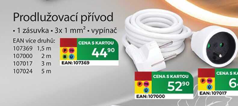 Prodlužovací přívod 1,5 m