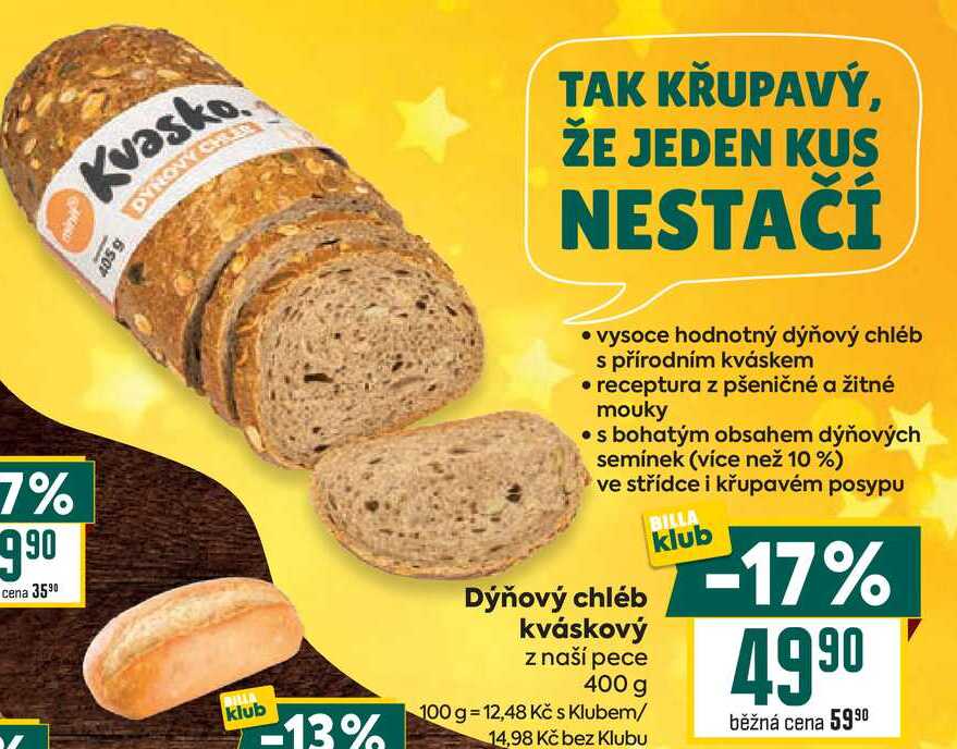 Dýňový chléb kváskový z naší pece 400 g 