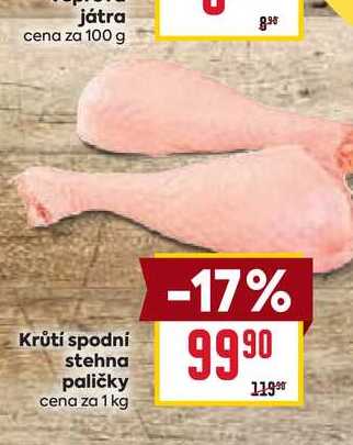 Krůtí spodní stehna paličky cena za 1 kg 