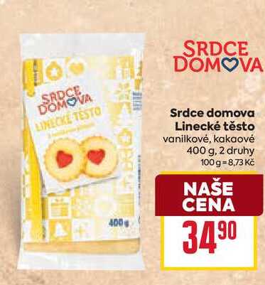 Srdce domova Linecké těsto vanilkové, kakaové 400 g