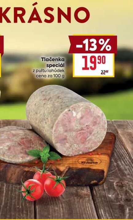 Tlačenka speciál z pultu lahůdek cena za 100 g